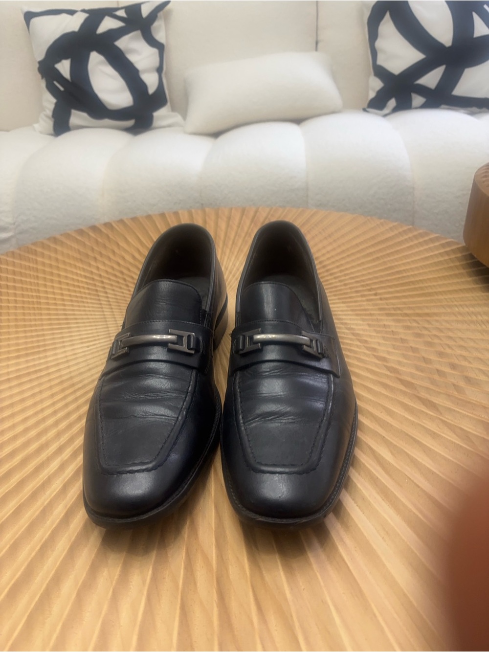 Johnston & Murphy Black Leather Bit Loafers